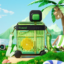 GIAVOS plastic cup portable large-capacity water cup creative outdoor pop-up lid with straw cup handy cup