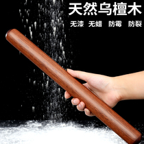 Large ebony rolling pin baking dry noodle stick rolling stick solid wood household dumpling skin artifact small rolling noodles