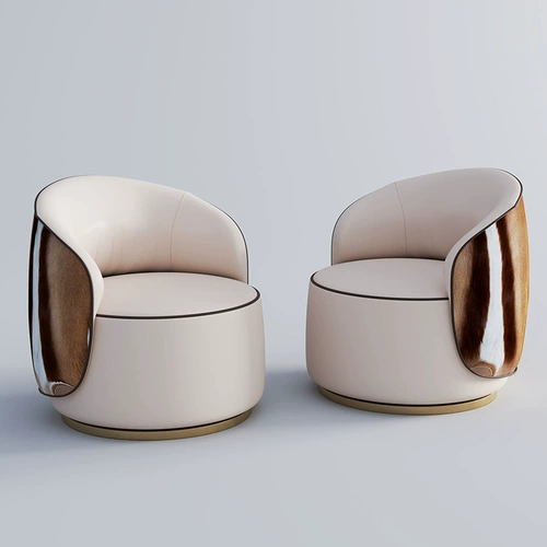 Итальянский легкий роскошный диван -стул Простой гостиная дома вращающаяся стул. Размер квартиры из нержавеющей стали.