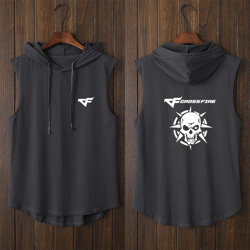 Cf Team Crossfire Thor Fire Kirin Professional League Cft Hooded Vest T-Shirt Sleeveless Short Sleeve Plus Size Clothing