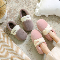 Bag and cotton slippers womens autumn and winter anti-skid moon warm indoor non-slip plush cotton shoes mens winter