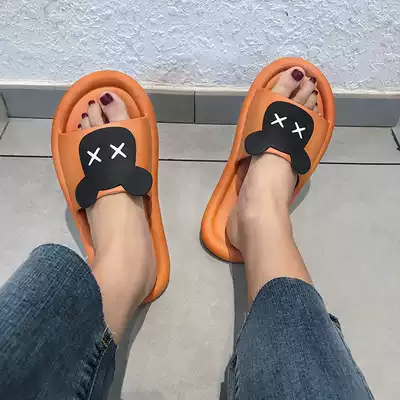 Slippers female summer couple outside wear indoor ins cute non-slip home Lady summer bear head cool