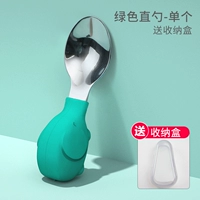 Зеленая прямая ложка-сингл (подарочная коробка)