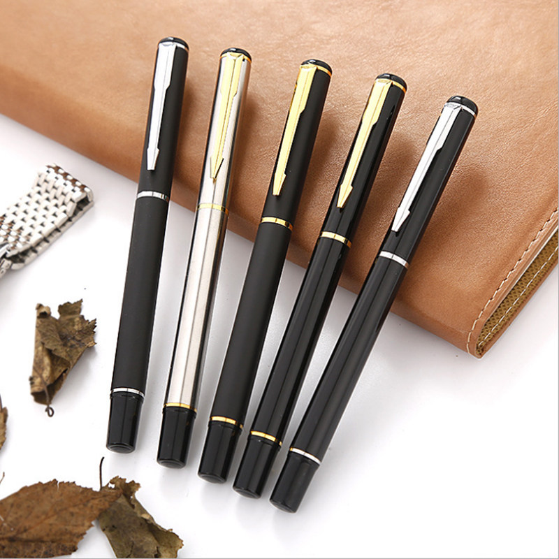 High Gear Gift Metal Pen Lever Middle Sex Pen pen Pen Heavy Hand Feel Business Office Student Laser Lettering Name Advertising Black Water-based Pen Gift Prize Corporate Engraving to make logos