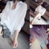 Mùa hè mới áo sơ mi mỏng nữ Han Fan chi-fone áo bên ngoài mệt mỏi loose-fitting lớn mã áo chống nắng vẻ mỏng 