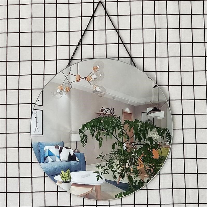 Self-adhesive mirror MIRROR NORDIC TOILET WALL PATCH WALL-MOUNTED STAINLESS STEEL ROUND MIRROR FREE OF PUNCH TOILET BATHROOM HOTEL MIRROR-TAOBAO