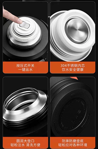 琪虎 Термос, вместительный и большой чайник, портативный стакан из нержавеющей стали для домашнего использования, нержавеющая сталь AISI 304