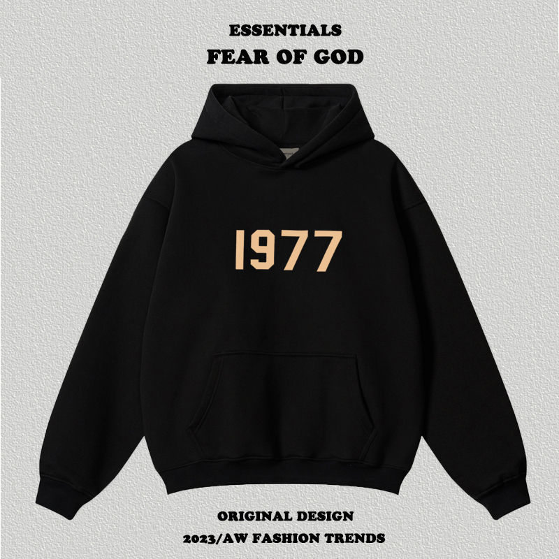 Essentials Main Line Season 7 1977 Digital Flocking Sweatshirt Hoodie European and American Street Style Couple's Jacket Essentials Main Line Season 7 1977 Digital Flocking Sweatshirt Hoodie European and American Street Style Couple's Jacket