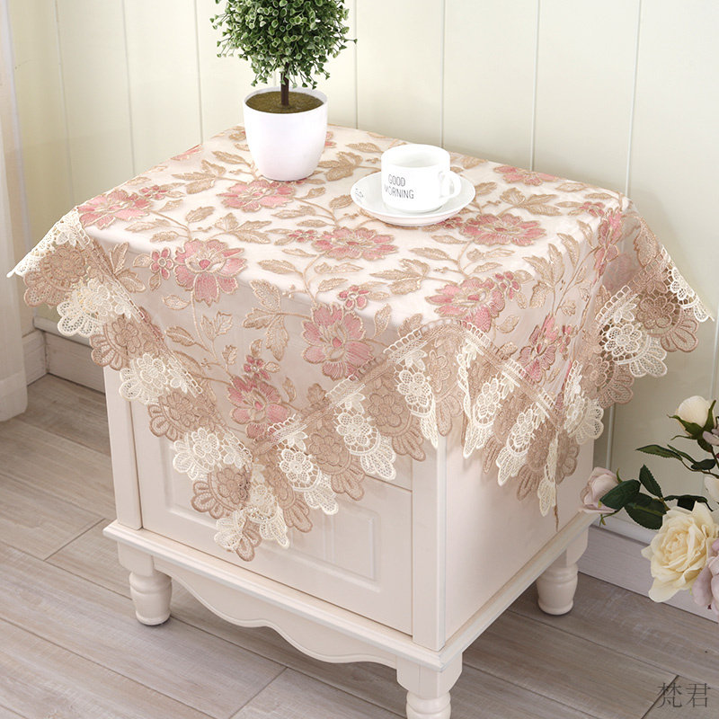 Bedside table cover cover cloth lace refrigerator cover Washing machine cover Towel TV cover dust cloth cover microwave cover home