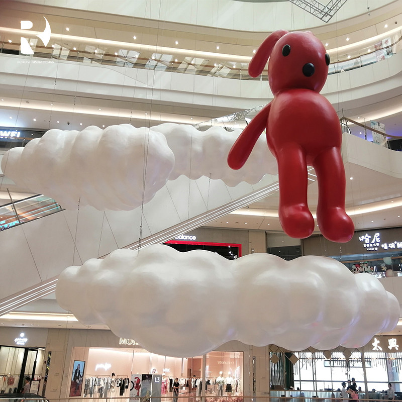 Simulation three-dimensional bubble cloud mall Meichen atrium car 4s shop exhibition hall decoration colorful white cloud props