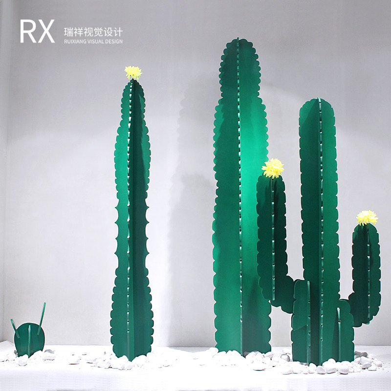 Clothing store window decoration Spring and summer cactus 4S shop exhibition hall decoration Mei Chen ornaments scene decoration props