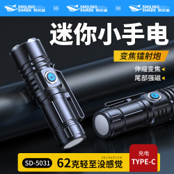 Mini Small Portable Strong Light Flashlight Rechargeable Zoomable Durable Ultra-Bright Outdoor Mountaineering Long-Lasting Lighting