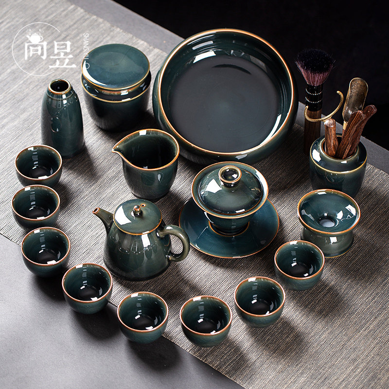 Jingdezhen High-end Kungfu Tea Set Household Ceramic Coffee Building Tea Cup Tea Ceremony Gift Box