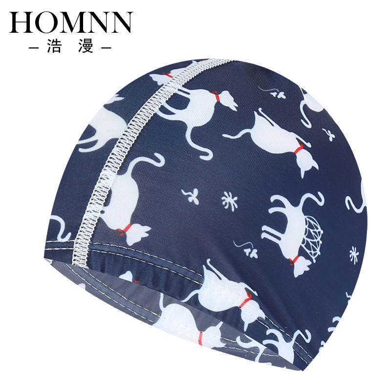 HOMNN Fashion Printed Comfort Bubble Spa Holiday Men And Women General Not Ler Head Swimming Cap Adult Bum Bathing Cap