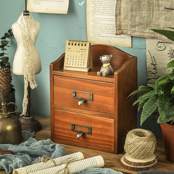 Sundries Creative Storage Box Drawer-type Desktop Japanese-style Multifunctional zakka Retro Solid Wooden Cabinet Table Rack