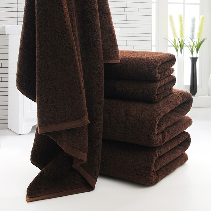 Pure Cotton Towel Bath Towel, Extra Large for Adults and Children, Unisex, Coffee Color, Thickened, Suitable for Beauty Salons, Fire Therapy, Flame Retardant, Soft and Absorbent