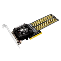 PCI-E X8 swivel quad NVMe expansion card M 2 Solid hard disk transfer Pcie free of splitting 4-mouth array riser