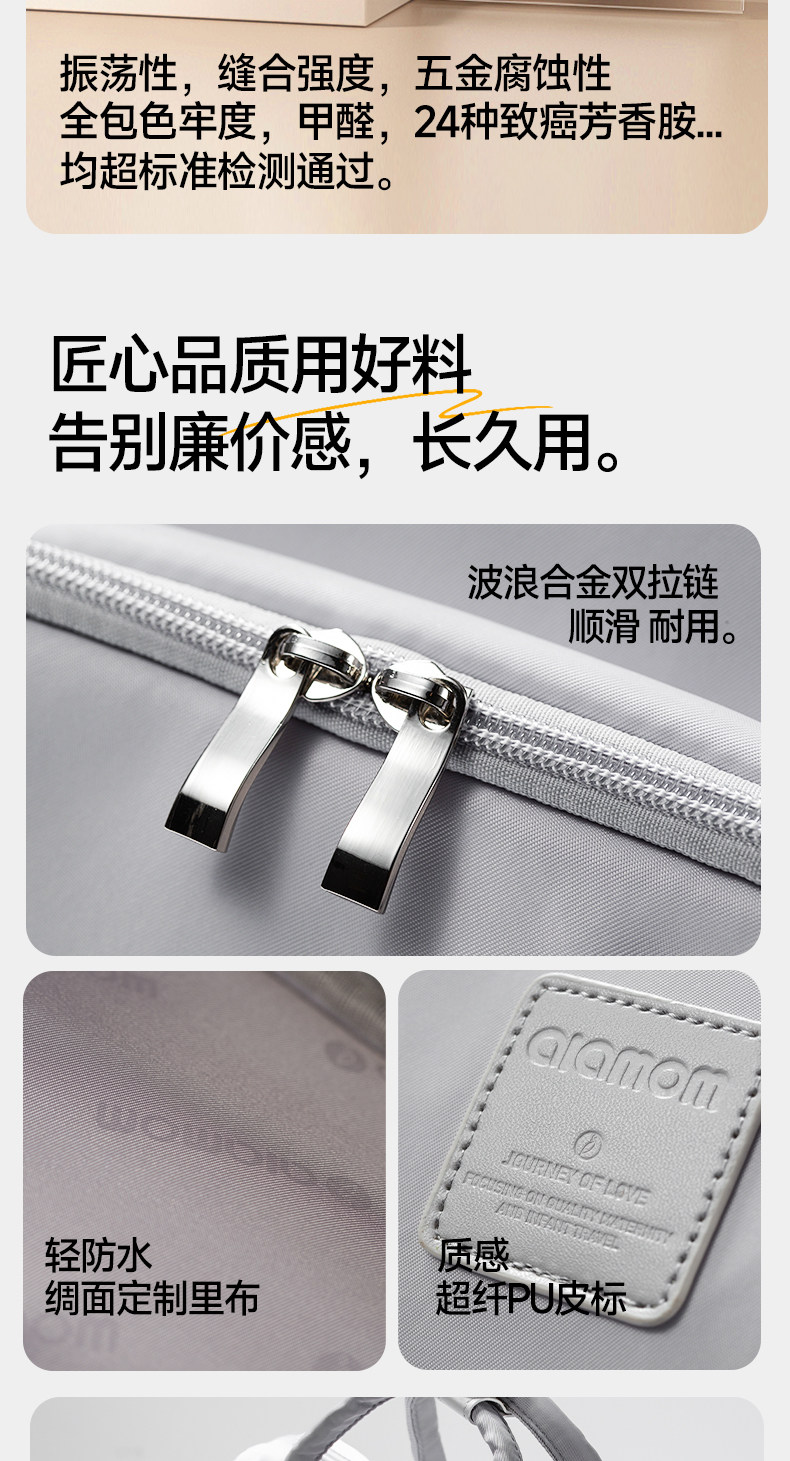 【新品】ALAMOM妈咪包大容量时尚多功能轻便双肩背母婴外出妈妈包 — 12