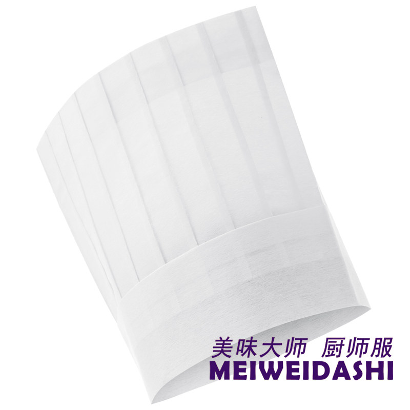 Disposable chef working paper hat summer breathable dome flat top non-woven men and women after kitchen baking catering