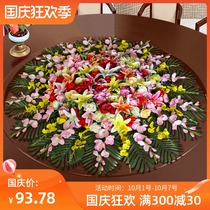 Dining table ornaments simulation flower restaurant decoration electric turntable table Flower Hotel big table flower fake flower