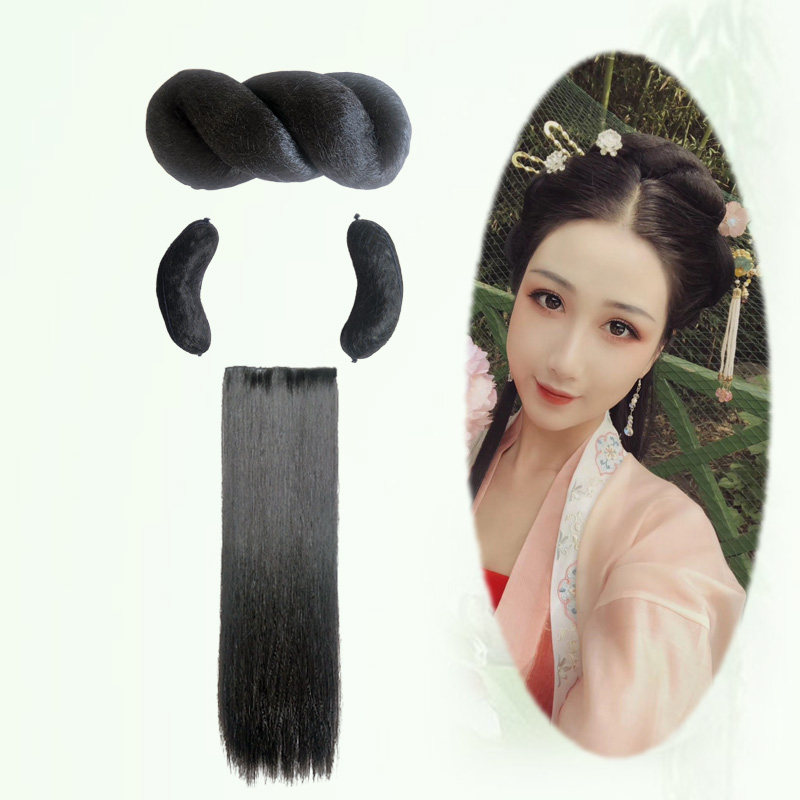 Lige ancient costume wig novice suit croissant bag antique mat hair Han clothing styling hair bun twist hair bag mat hair board
