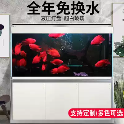 Large and medium-sized fish tank bottom filter aquarium ecological water-free living room household partition screen custom Under filter fish tank