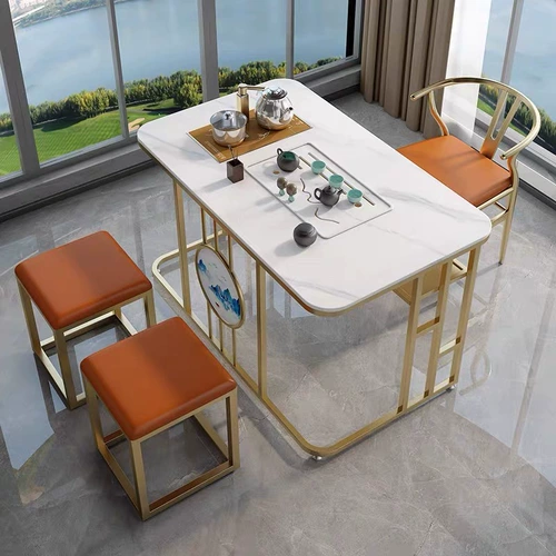 Скандинавский шиферный светильник, роскошный балкон, небольшой бытовой чайный столик, современный простой чайный столик, комбинированный стол и стул, набор журнальных столиков