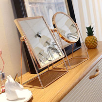 Small mirror High sense dorm room upright placing table with makeup mirror containing integrated table top table dressing mirror