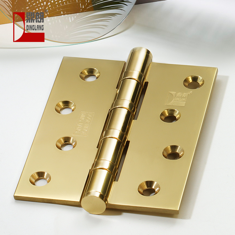 Dinglong PVD gold polishing 5 inch copper hinge medium - style solid wood door folding hinge antique 4 inch bearing page