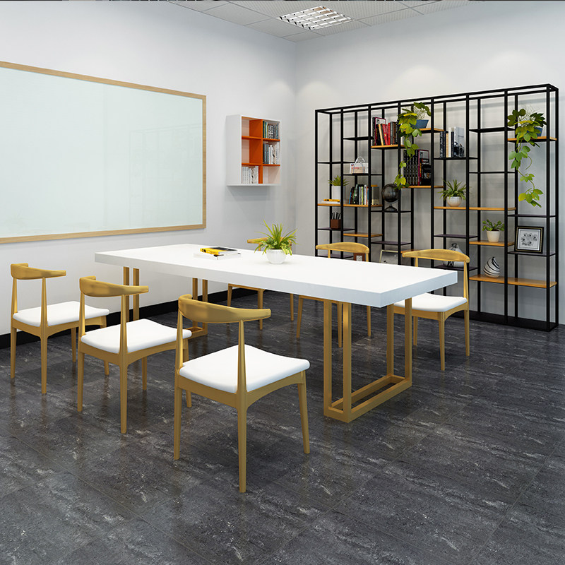 Loft solid wood conference table creative computer table modern minimalist desk negotiation table desk desk chair combination