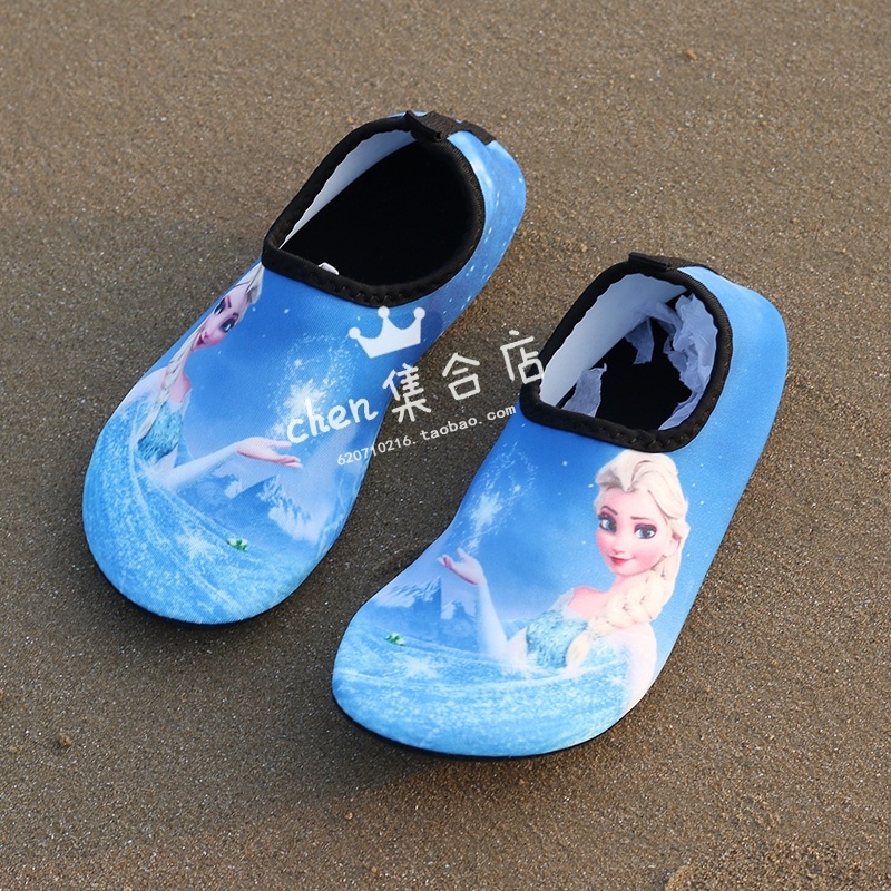 Girl Children Beach Socks Love Salsa Swimming Socks Anti Slip Silicone Soft Bottom Anti Cutting Cartoon Cute Speed Interferometric Water Shoes
