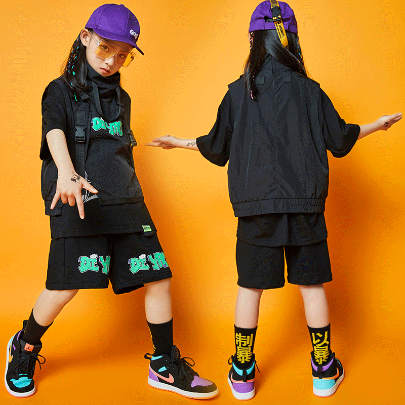 Children's trend boys street dance suit kids hiphop hip hop clothing girls walk horse show show vest clothing