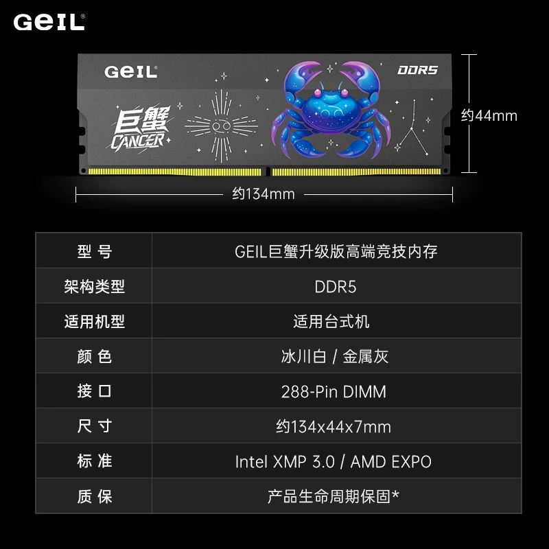 GEIL Jinbang Cancer DDR5 32G игровая оперативная память Hynix 16G×2 CL28 настольный компьютер