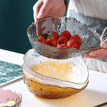 Home living room fruit tray Nordic Crystal salad bowl candy pot dry fruit basket dessert plate creative