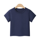 Детская хлопковая тонкая футболка с коротким рукавом, приятная телу цветная летняя одежда