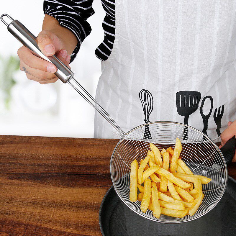 Missing silk ladylike household fried noodles dumplings Fence Spicy Hot filter 304 Stainless Steel Leaking Spoon Hot Pot large leaking spoon