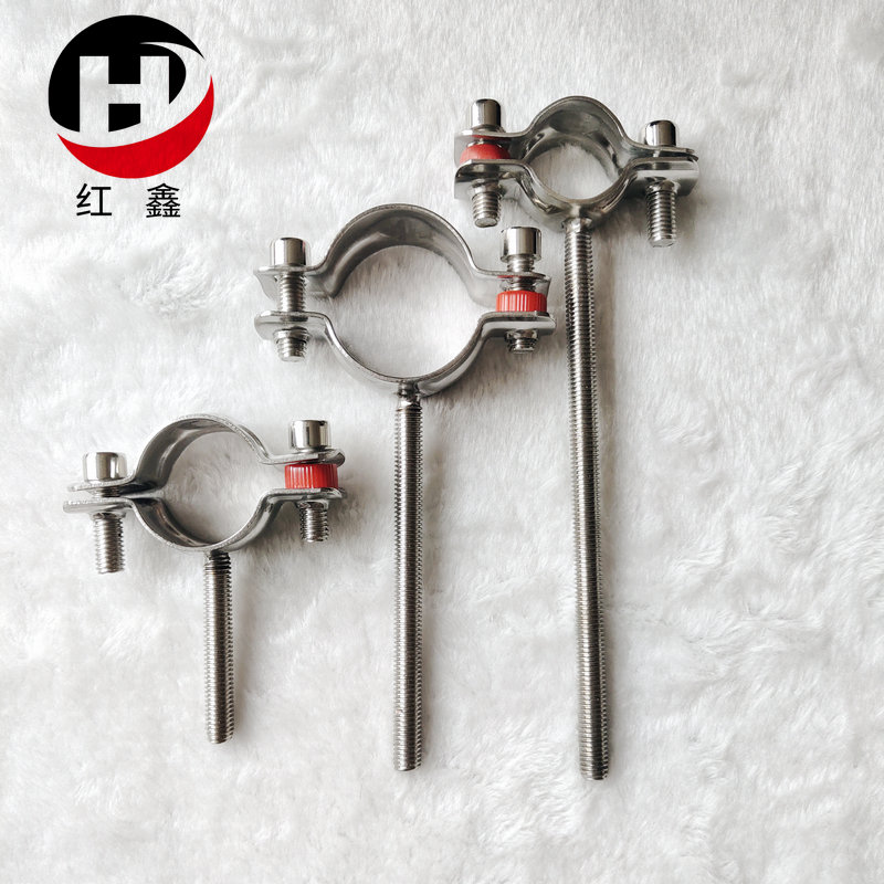 304 stainless steel with wire rod pipe clamp round pipe fixed bracket heating sewer pipe fixed bracket