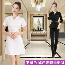Shallow you summer beautician work clothes womens suit V-collar slim technician beauty health beautician clothing trousers