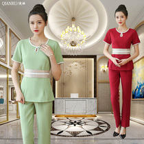 Shallow Ru beauty salon work clothes female temperament summer short sleeve suit beautician clothing Beauty Club trousers