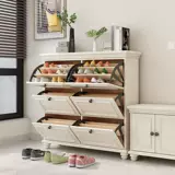 Американский стиль сплошной древесина для обувного шкафа для дома маленькая квартира Ультра -тонкая легкая роскошь вход в дверь шкаф