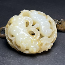 Antique jade old jade ancient jade Hetian jade water chestnut hand-made pieces natural jade authentic pendant Qing Dynasty old jade collection