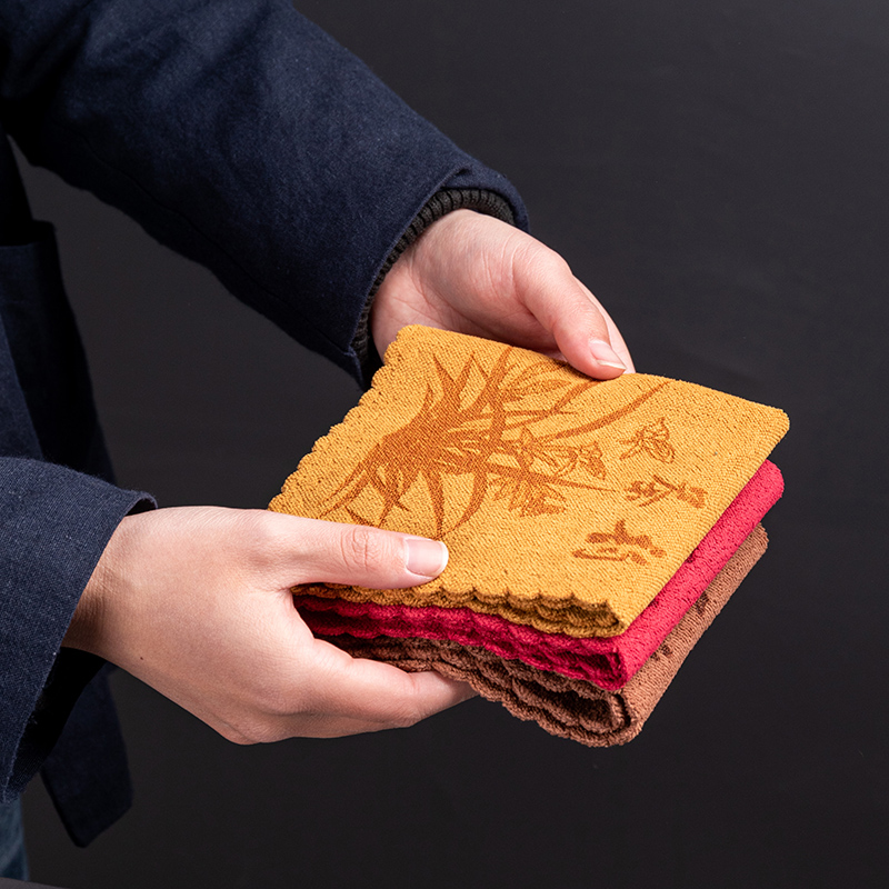 Qianpu thickened fiber absorbent tea towel Kung Fu Tea set Tea tray Tea Ceremony accessories Tea mat Tea Rag Zen Chinese style