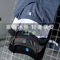 High-end ice silk t-shirt mens short-sleeved summer thin mesh breathable loose large size all-match sportswear quick-drying half sleeve