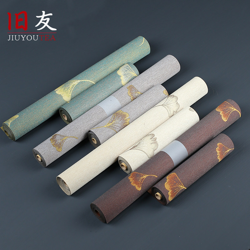 Old friends Japanese waterproof fiber tea mat linen cloth table flag table mat tea fabric tea mat Zen tea pad tea set accessories