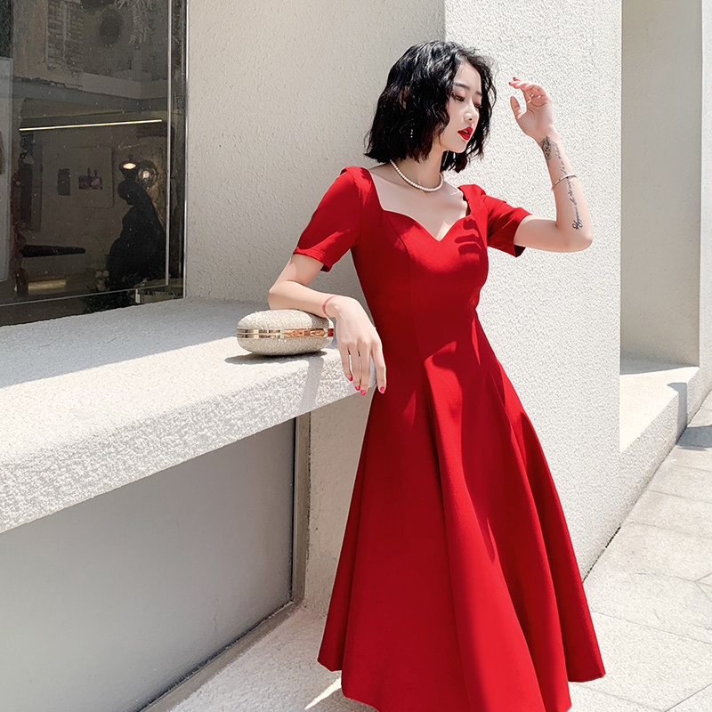 Toast suit summer 2023 new atmospheric bride red dress can usually wear small banquet temperament