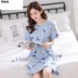 Bộ đồ ngủ mùa hè nữ sinh Han phiên bản dễ thương loose-code mùa hè ngắn tay bộ đồ ngủ cotton. 