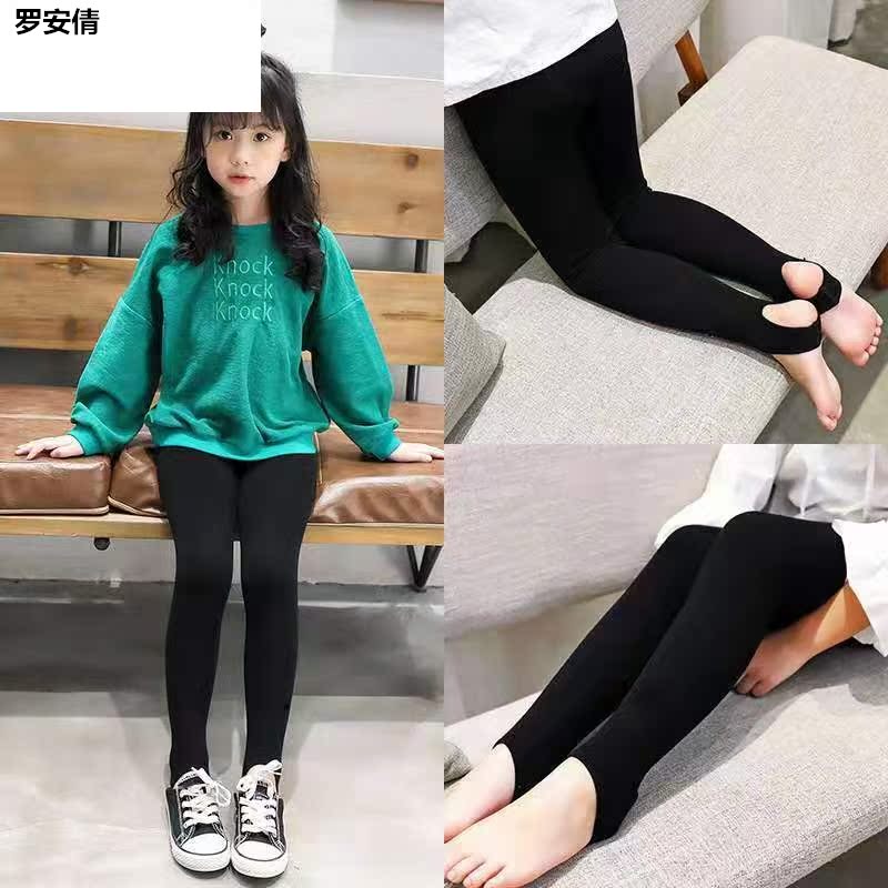 Cô gái mùa xuân và mùa thu váy Một jumpsuit mian vớ nhảy bước một mới cho trẻ em trên chân với chân Hàn Quốc phiên bản của quần xà cạp của trẻ em