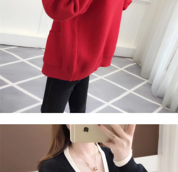 Áo len cardigan Pháp Áo khoác lửng nữ Hàn Quốc Mori New Niche Áo khoác ngắn XL Đầm ngắn Retro - Đan Cardigan