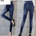 New in giả xà cạp denim mùa xuân và mùa thu quần bên ngoài mặc trung niên quần bó-thư bị trả lại cao chín điểm mẹ quần 