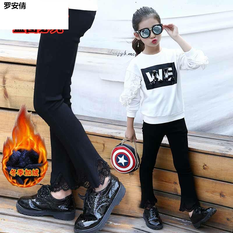 quần trẻ em cô gái quần áo giản dị vi bùng phát trong bottompants đàn hồi trẻ em lớn của quần trẻ em cộng với nhung mùa xuân và mùa thu không bắt buộc